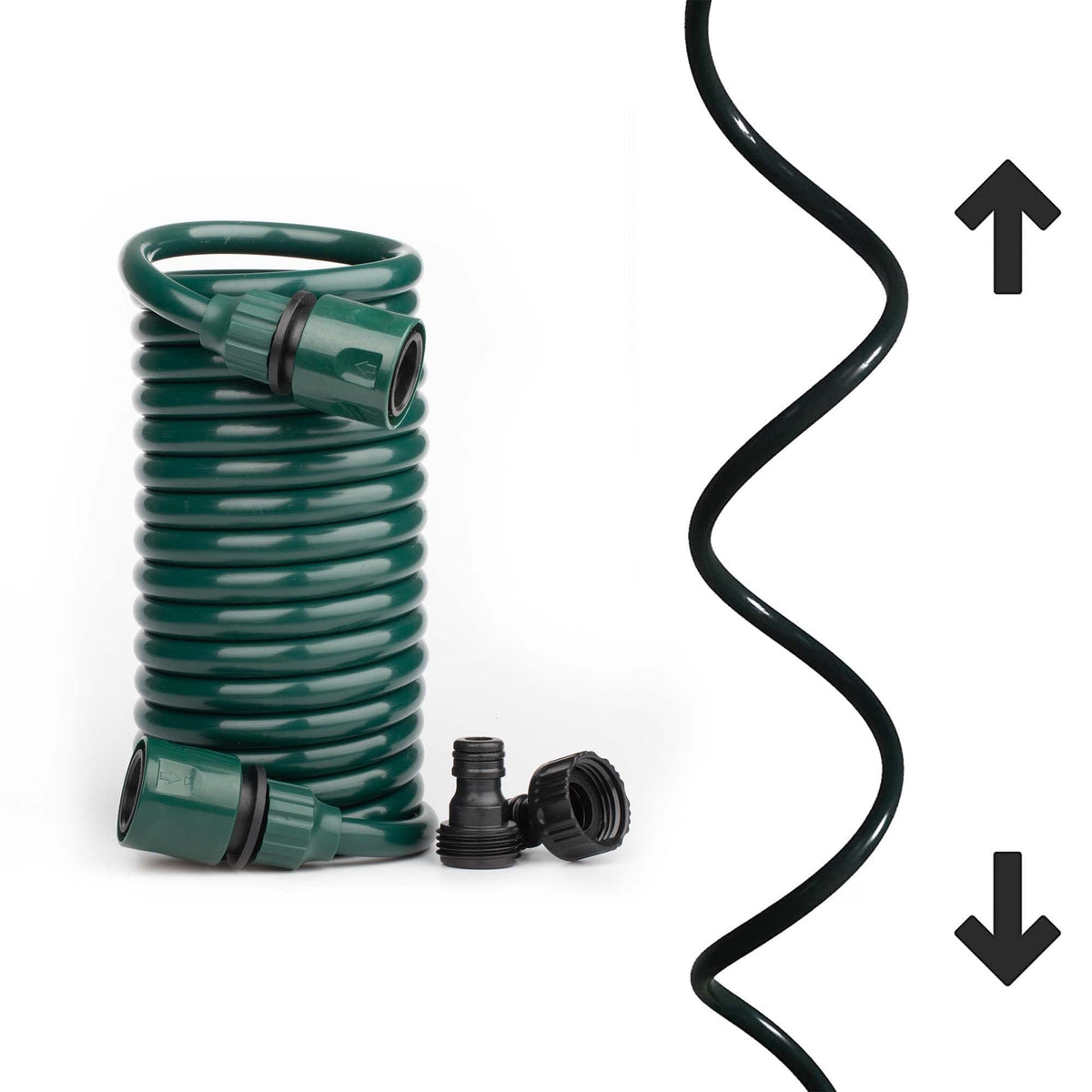 FUNJEE EVA Recoil Hose outdoor watering shown in a sunny garden.