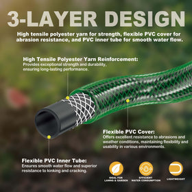 FUNJEE garden hose flexible pvc for easy maneuvering around plants