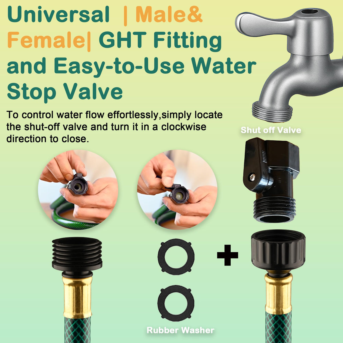 FUNJEE garden hose no kink design keeps hose flat during watering