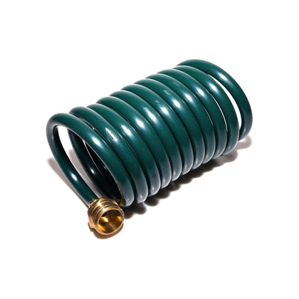 FUNJEE lightweight EVA coil 15ft green hose for easy yard watering
