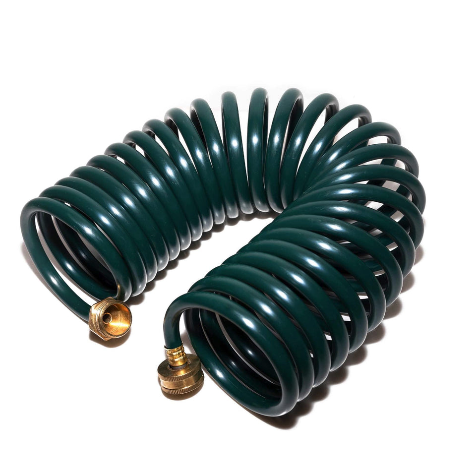 FUNJEE memory coil retractable hose for easy storage and quick garden setup.