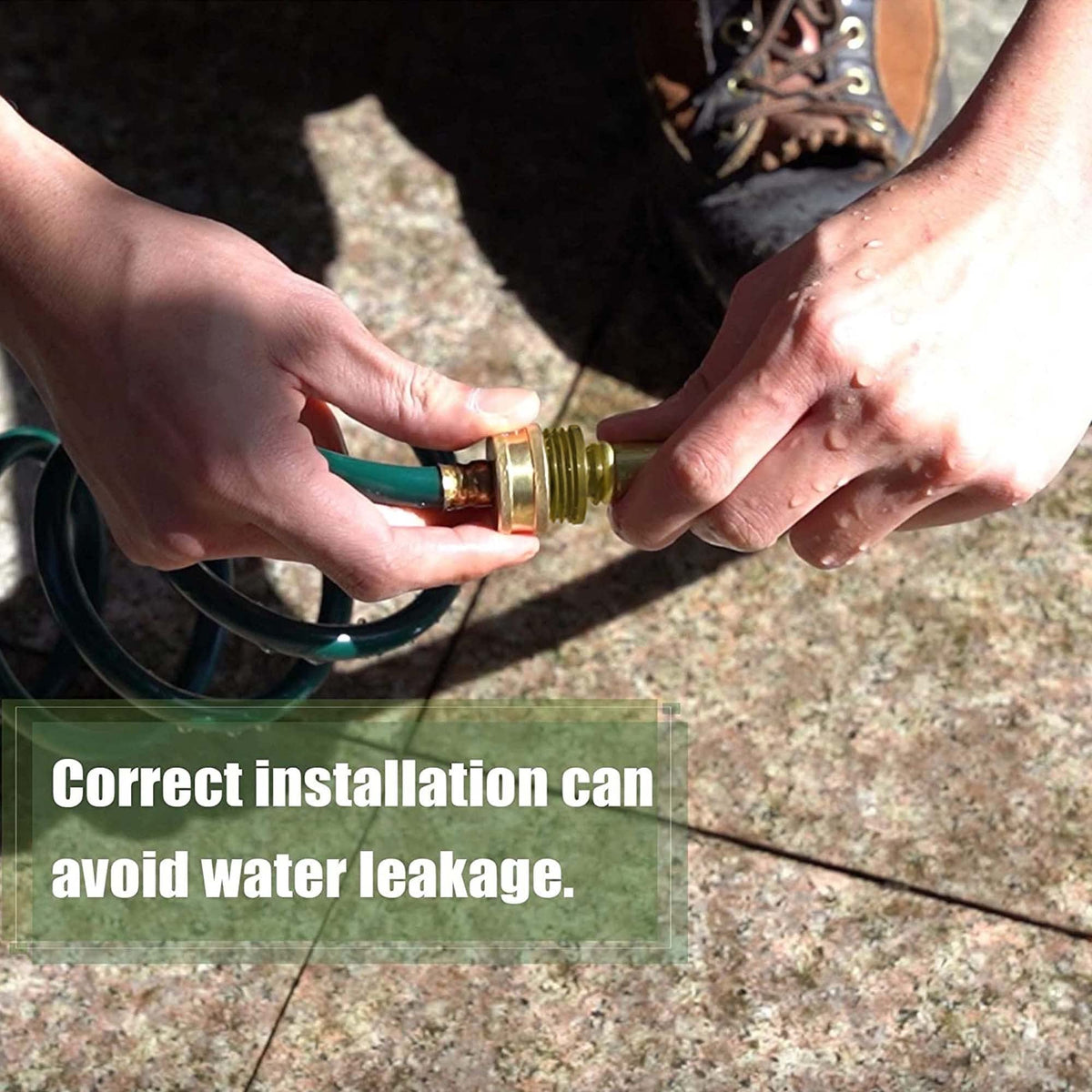 FUNJEE outdoor faucet to hose reel connector designed for small spaces.
