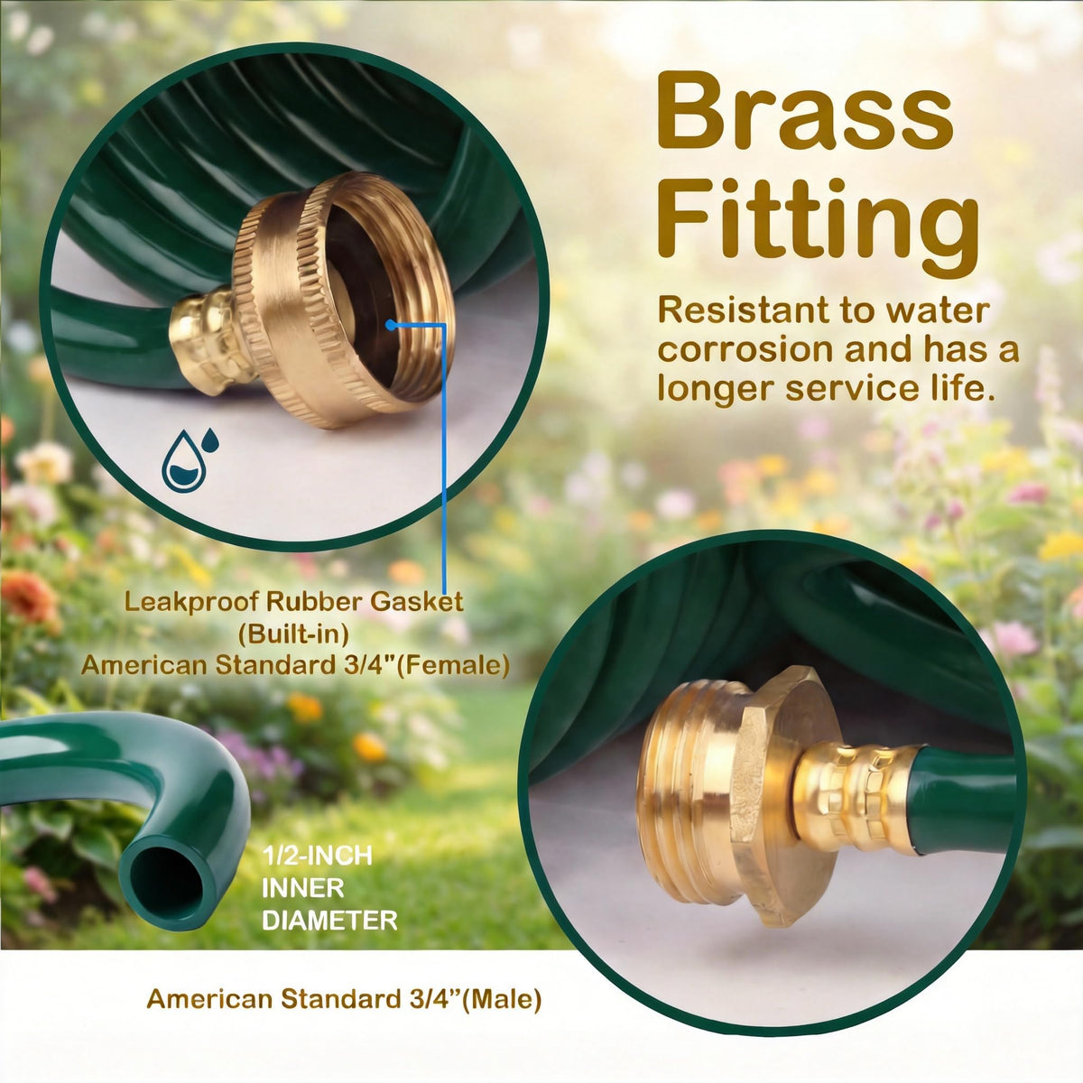 FUNJEE solid brass fittings resist corrosion, providing leak-proof connections.