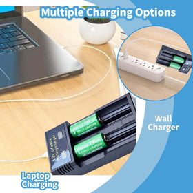 Funkawa Shockli AA size batteries fit standard fixtures.