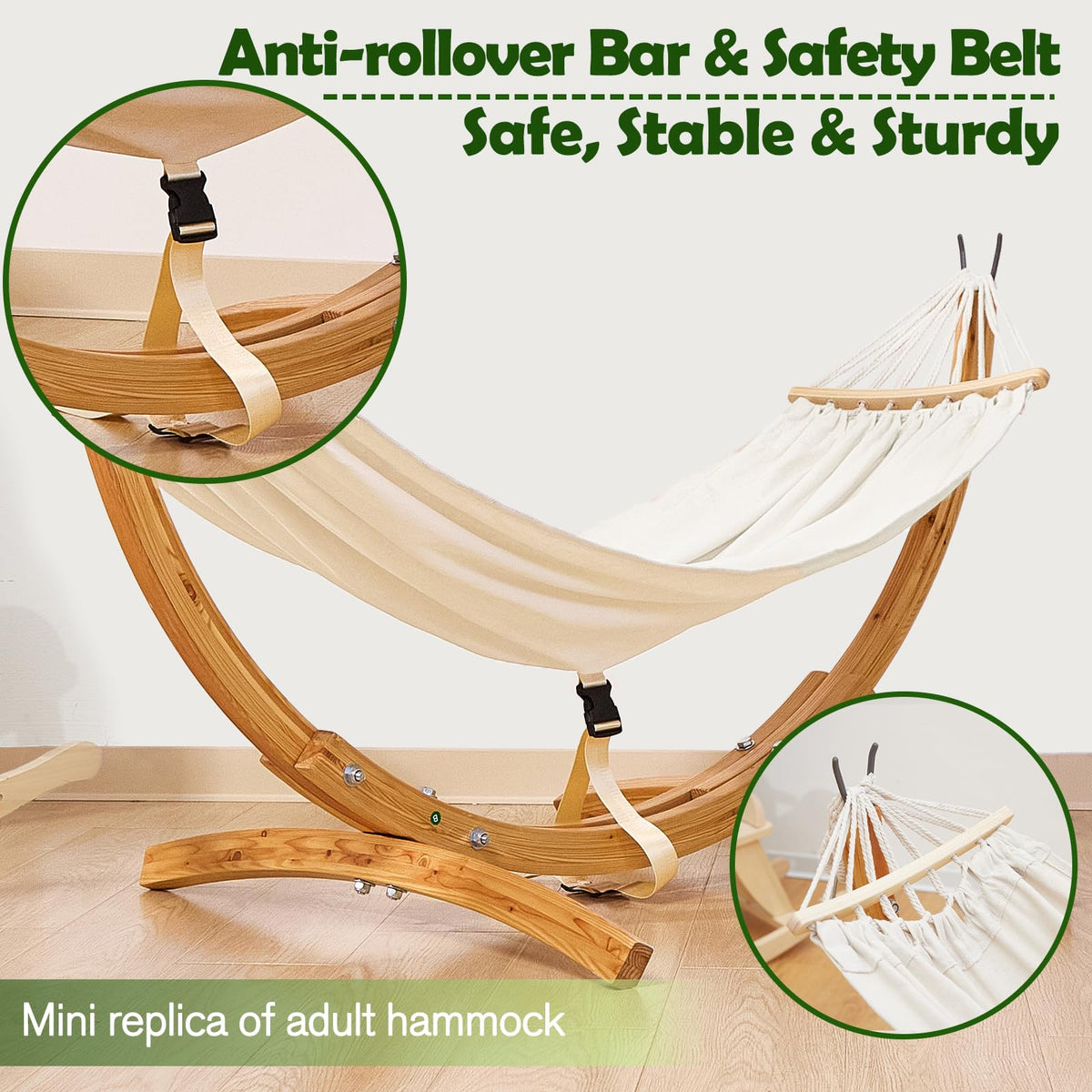 Child relaxing on the FUNLIO hammock to demonstrate comfort