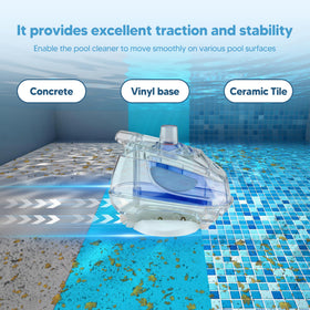 Durable polymer pod shoes resist wear in pebble and plaster pools