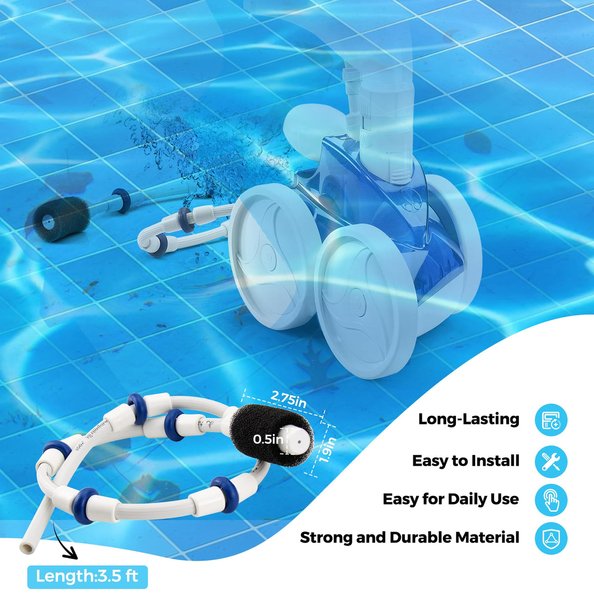 Funmit B5 tail scrubber included for enhanced debris scrubbing