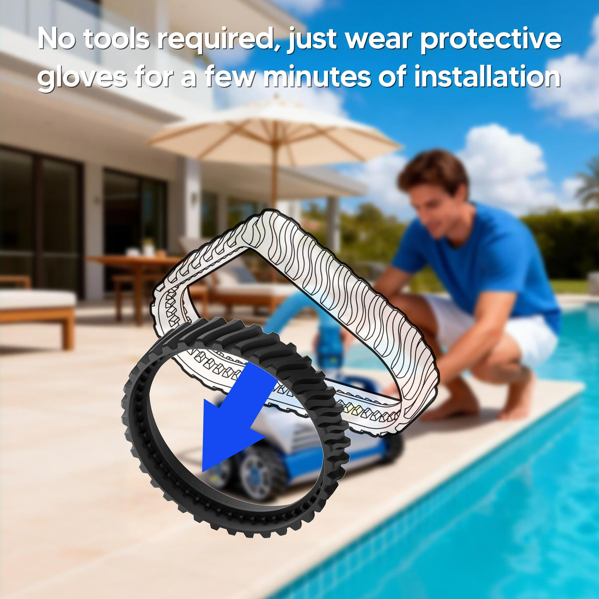 Funmit R0526100 track maintains contact on pool walls and floor