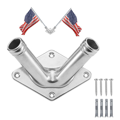 FUNNANS flag holder front view highlights outdoor 316 stainless steel durability