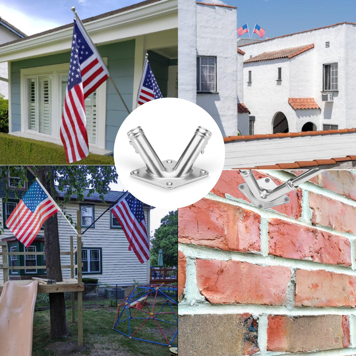 FUNNANS flag holder heavy-duty bracket supports challenging winds and storms