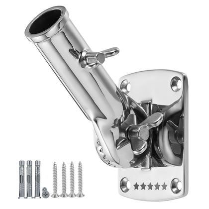FUNNANS flag pole holder in 316 stainless steel with 180 degree adjustability for flexible outdoor display.