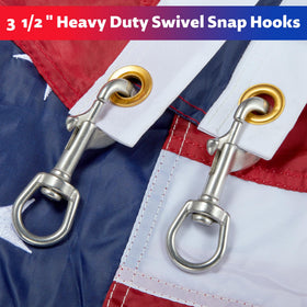 FUNNANS 316 stainless steel flag clip resisting outdoor elements on a 4x6 ft flag