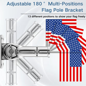 FUNNANS heavy duty flag bracket for outdoor walls fits 1 inch poles and withstands wind.