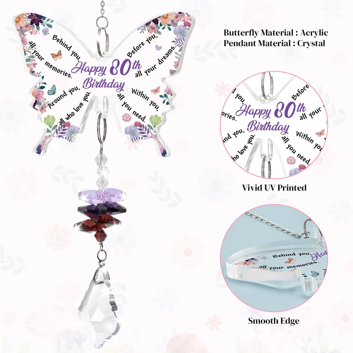 Funnli butterfly plaque with chain for elegant window display