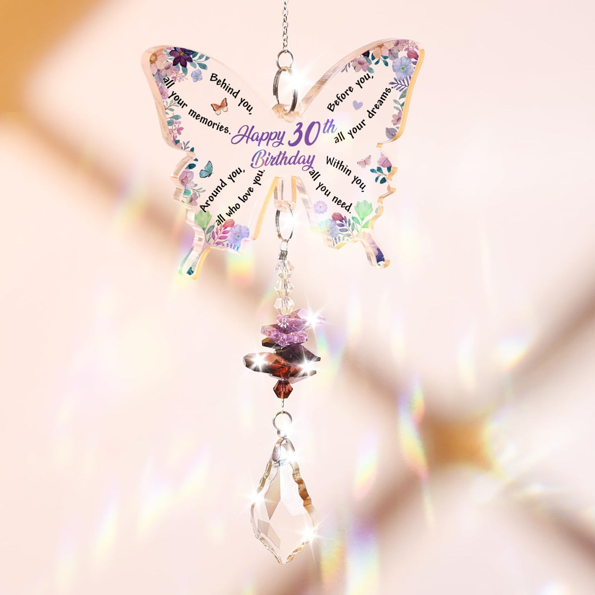 Funnli butterfly plaque ornament enhances windows with light