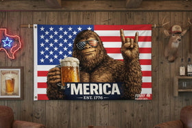 Durable polyester flag close-up showing vibrant colors and mounting options