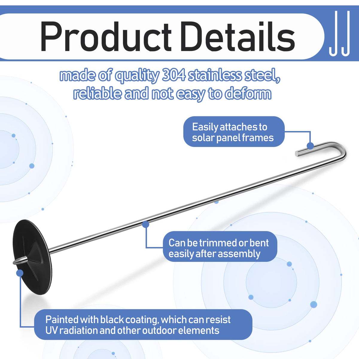 Funrous compact J-hooks fit tight panel spaces