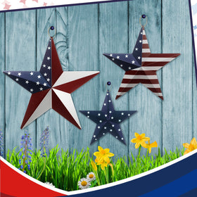 Funrous iron and jute stars resist rust, suited for long-term outdoor use.