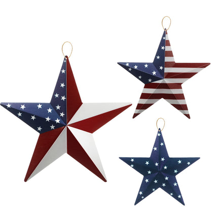 Funrous patriotic stars wall art 12 inch elevates outdoor porch with rustic charm.