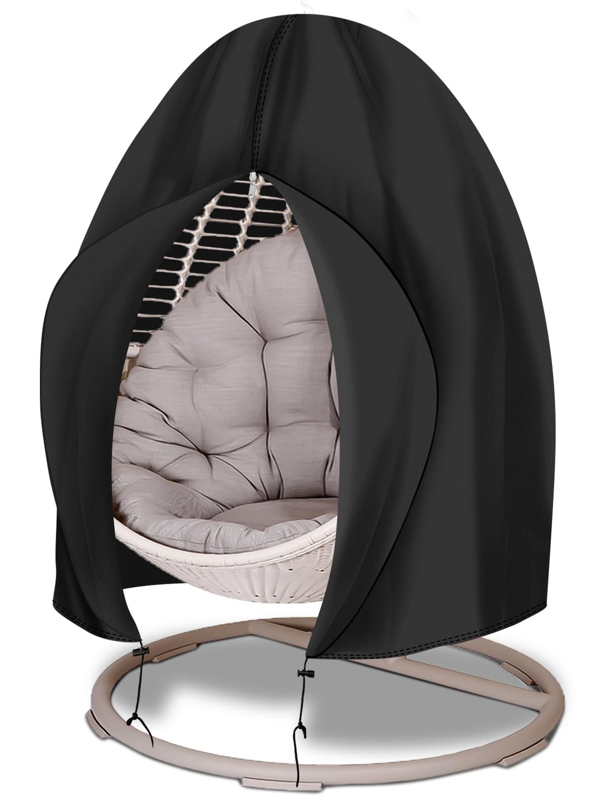 Funshot egg chair cover waterproof 75x45 protects a single-seat chair from rain and dust.