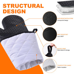 FunSiltasy honeycomb texture ensures a secure grip while cooking