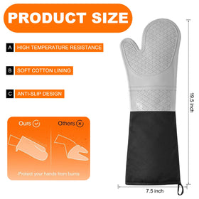 FunSiltasy oven mitt with non-slip textured grip for secure handling.