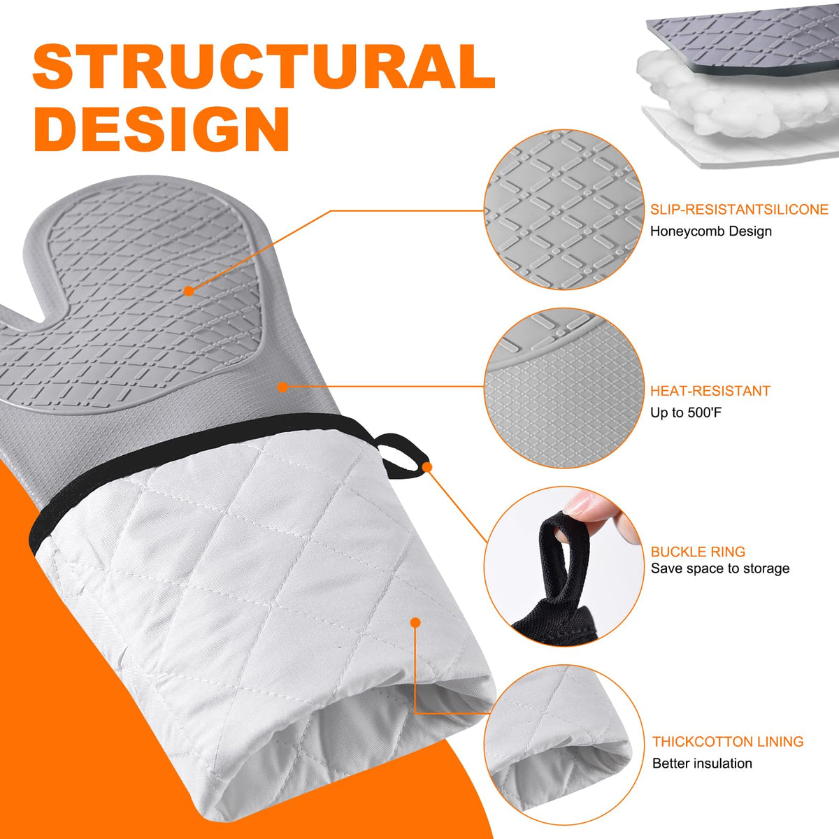 FunSiltasy quilted liner mitt provides comfortable extended wear during bake sessions.