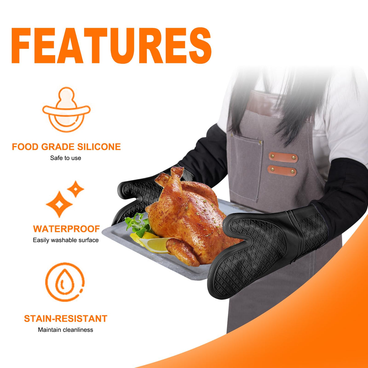 FunSiltasy mitts are waterproof and easy to clean after cooking