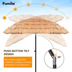 Funsite tiki umbrella top vent promoting air flow for cooling