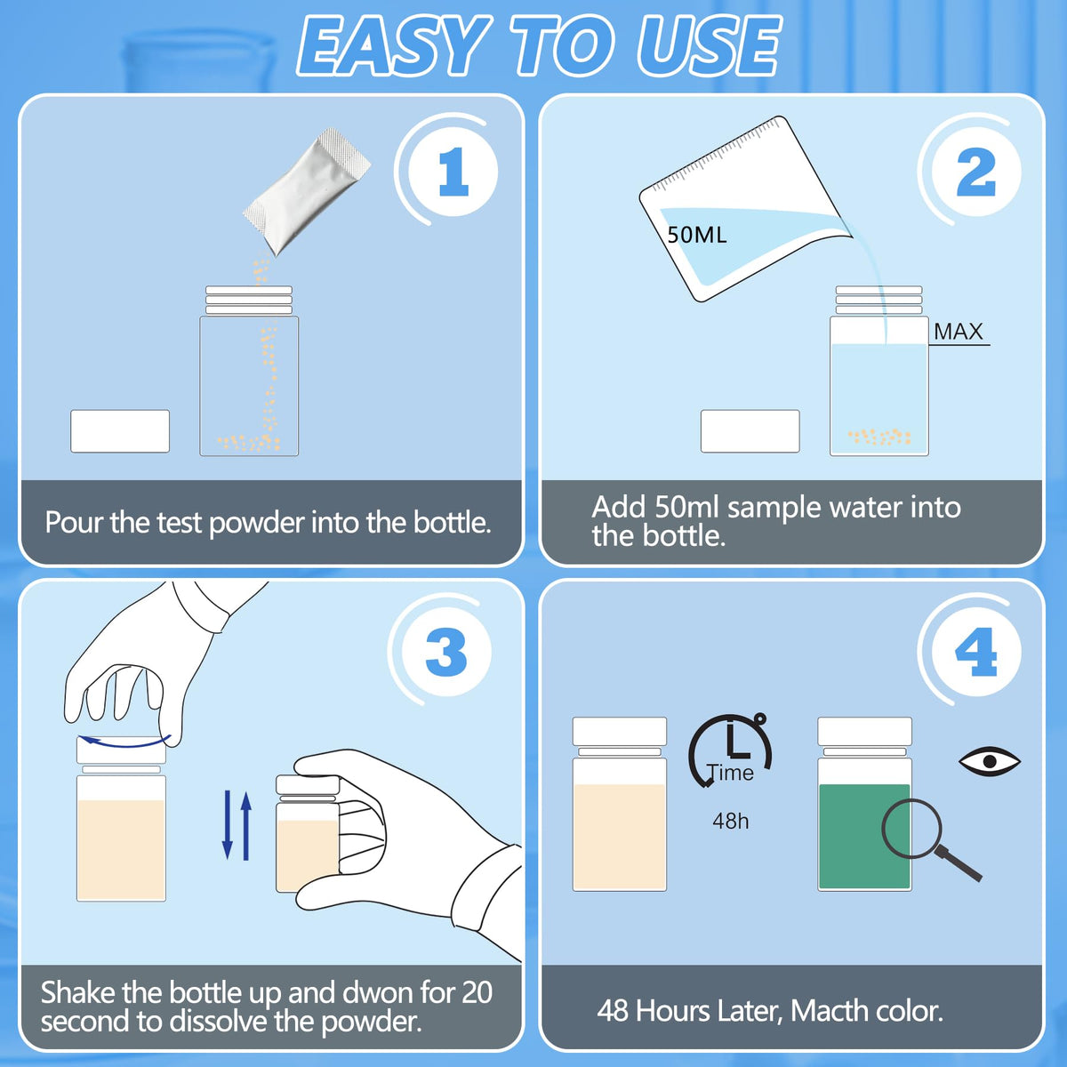 FUNSWTM Coliform Bacteria Test Kit individual tests for multiple water sources.