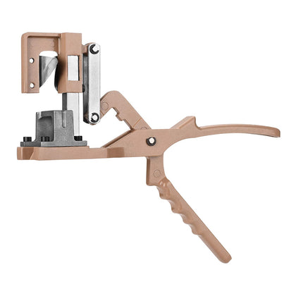 Funteck V-Cut grafting tool in action for large-branch grafting, showing sturdy aluminum body.