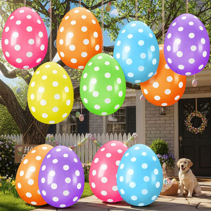 Funtery Easter inflatable egg 16inch for eye-catching outdoor Easter decor.
