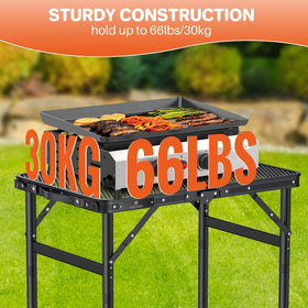 FUNYKICH folding grill table supports up to 66 lbs for versatile meal prep.