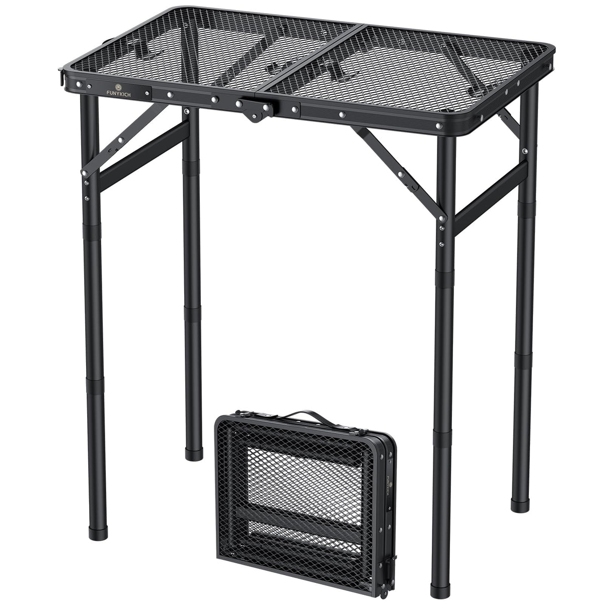 FUNYKICH folding grill table waterproof and heat resistant for BBQ use.