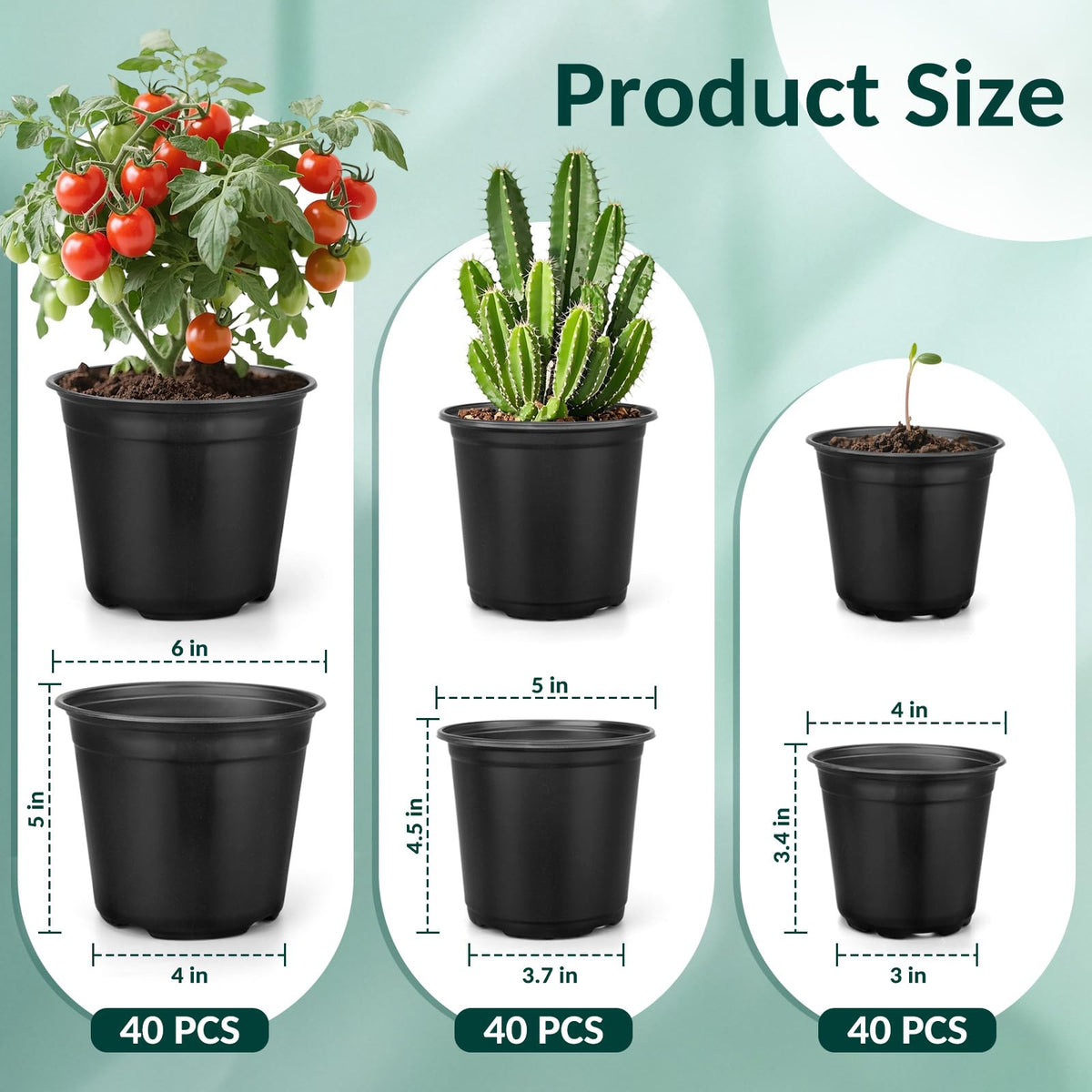 FUOAUYK 5-inch seed starting pot with drainage ideal for seedlings