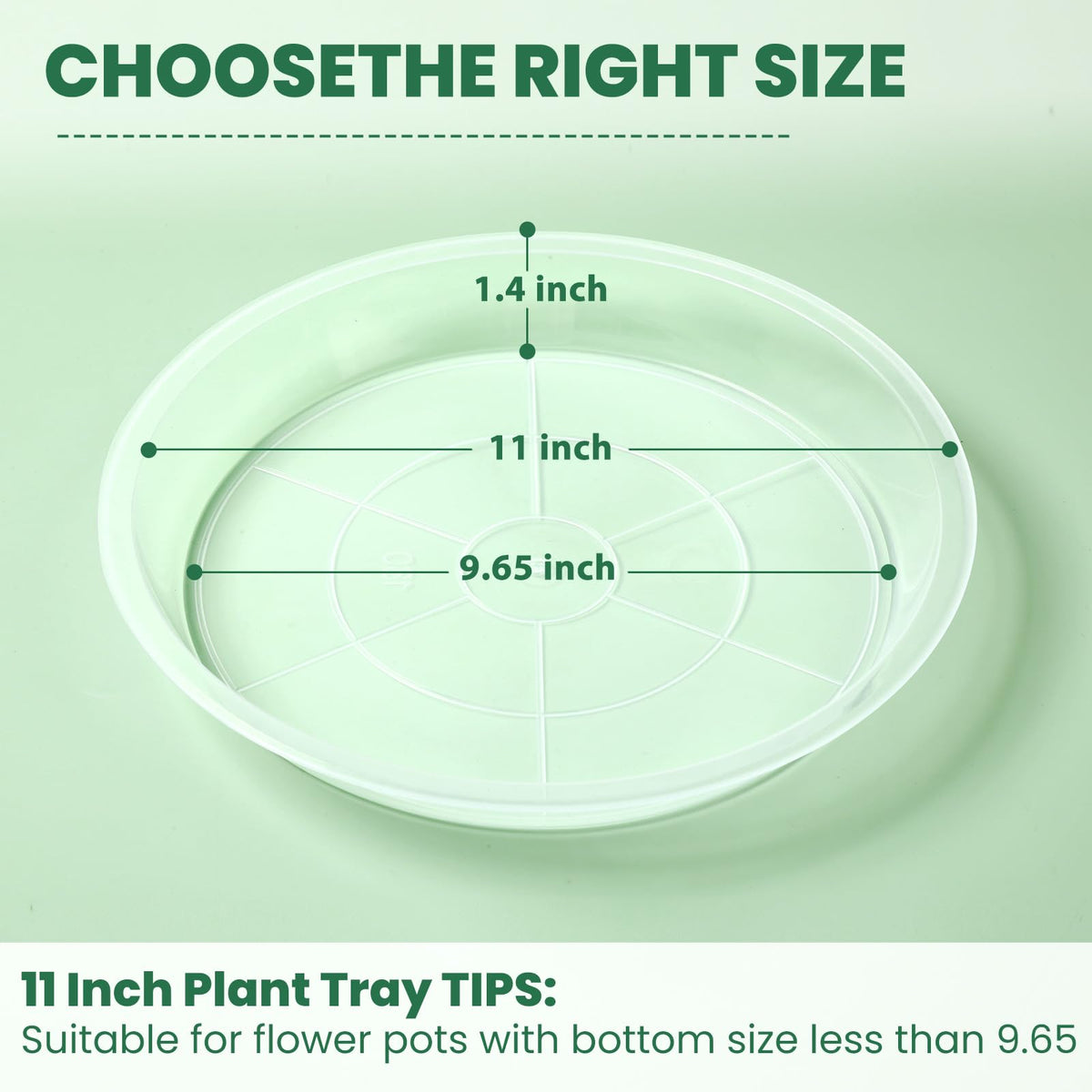 FUOAUYK 11-inch saucer supports heavy pots while catching excess water.