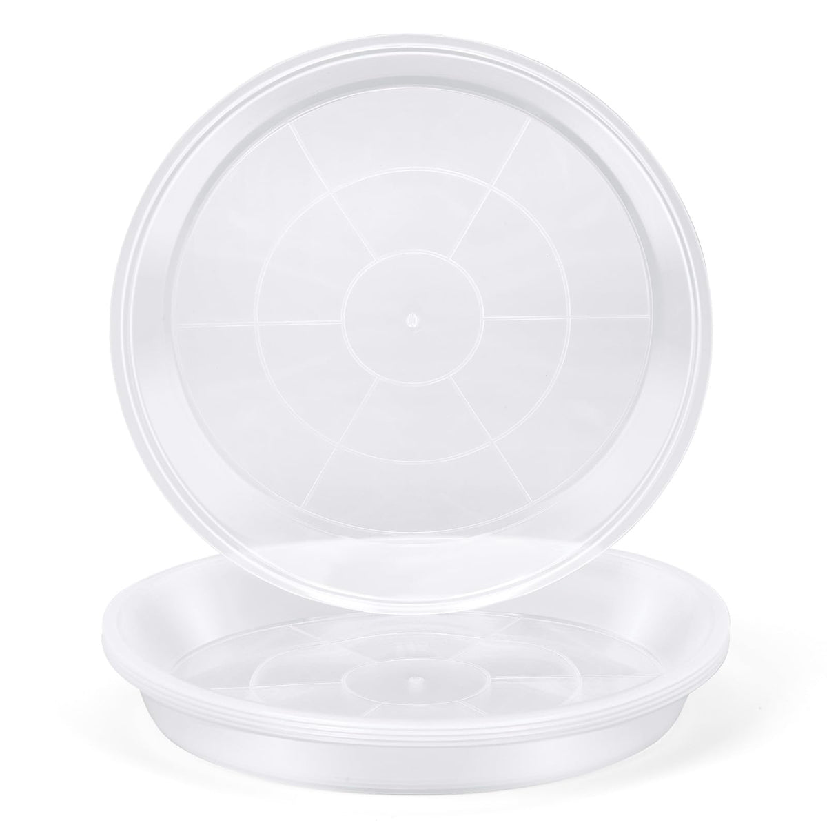 FUOAUYK 15-inch clear plant saucer with raised edge protects surfaces.