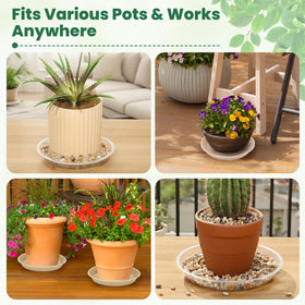 FUOAUYK clear odorless plastic tray ideal for indoor or outdoor plant setups.
