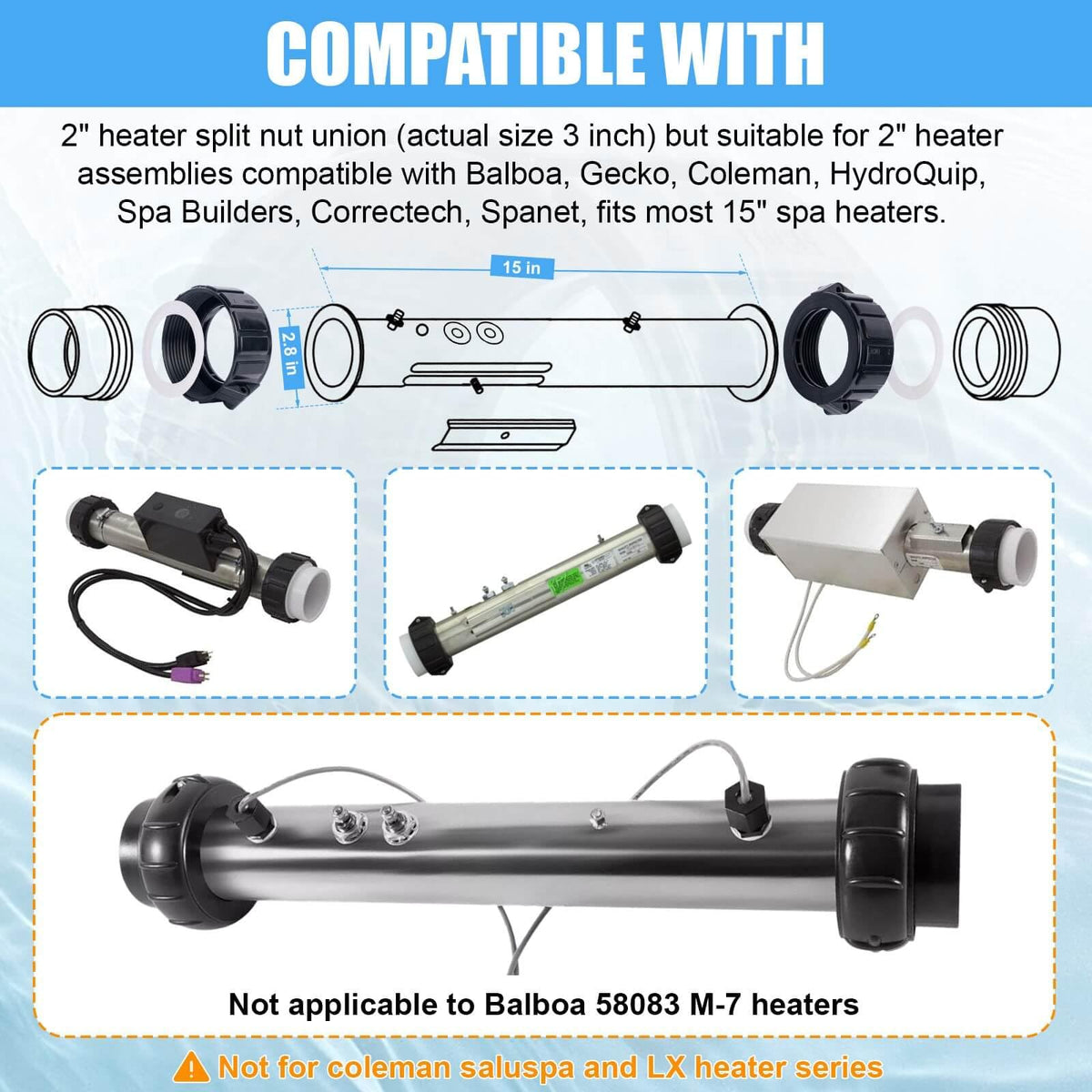 Fuoequl 2in MBT thread compatibility supports common pump connections.