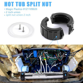 Fuoequl heater union installation shows quick mounting with two screws.