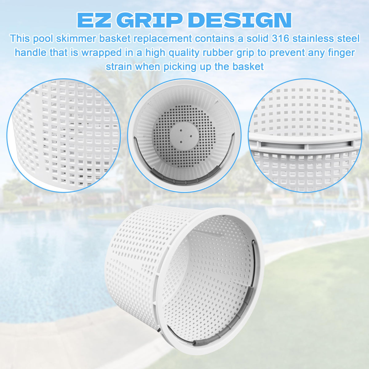 Built-in weight on Fuosuc SPX1070E basket maintains submersion
