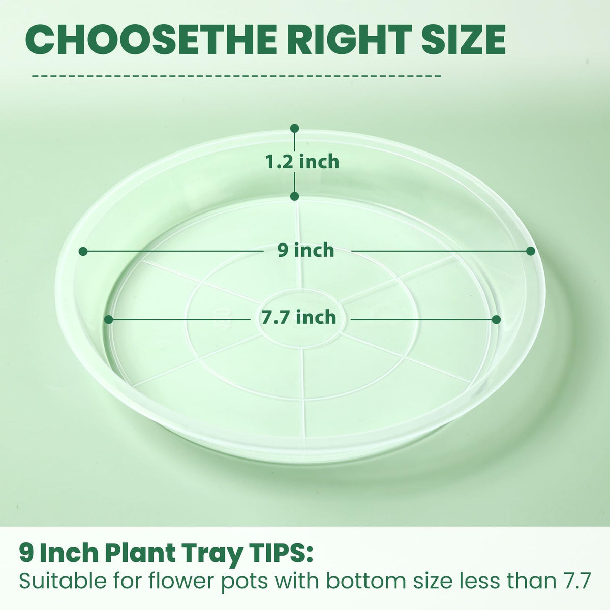 FUOAUYK pack of 5 clear plant saucers for indoor or outdoor use.