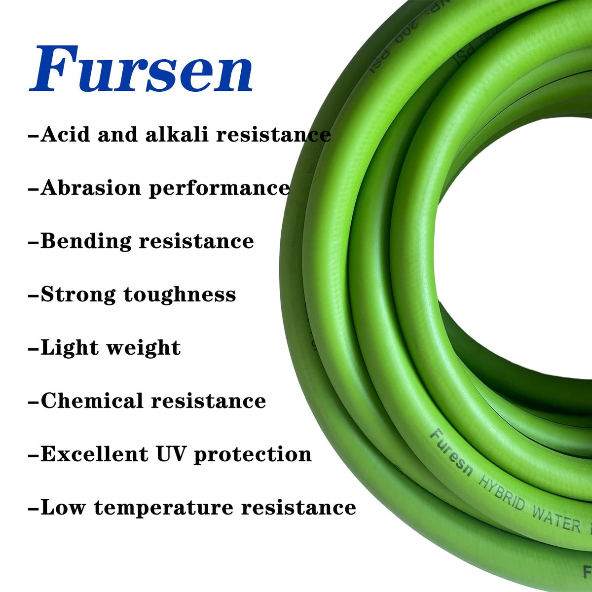 Furesn garden hose kink-resistant-design helps prevent tangles during chores.