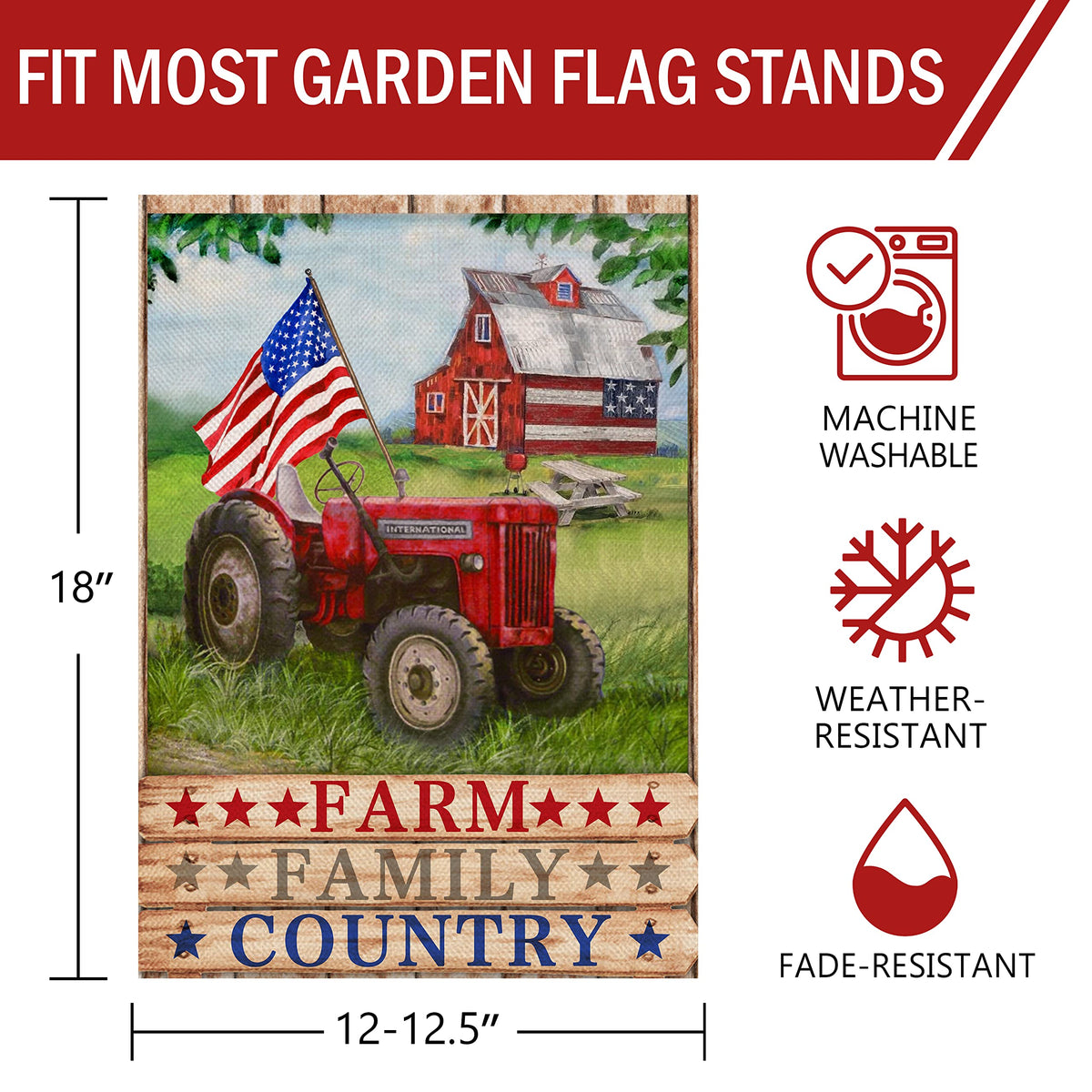 Furiaz American patriotic garden flag for July 4th outdoors