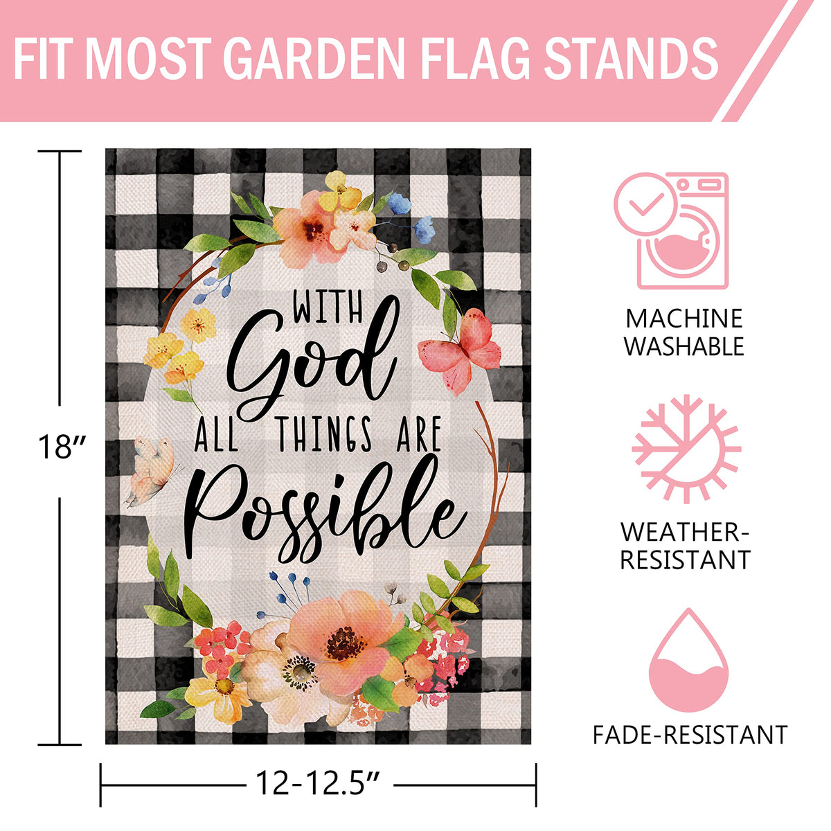 Furiaz buffalo plaid garden flag double-sided for easy viewing from either side