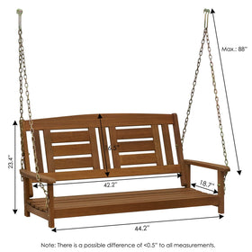 Heavy-duty metal chains on the Furinno Tioman swing provide strong support.