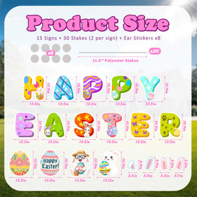 FurniCore Easter yard sign egg – adds colorful charm to walkways and gardens.