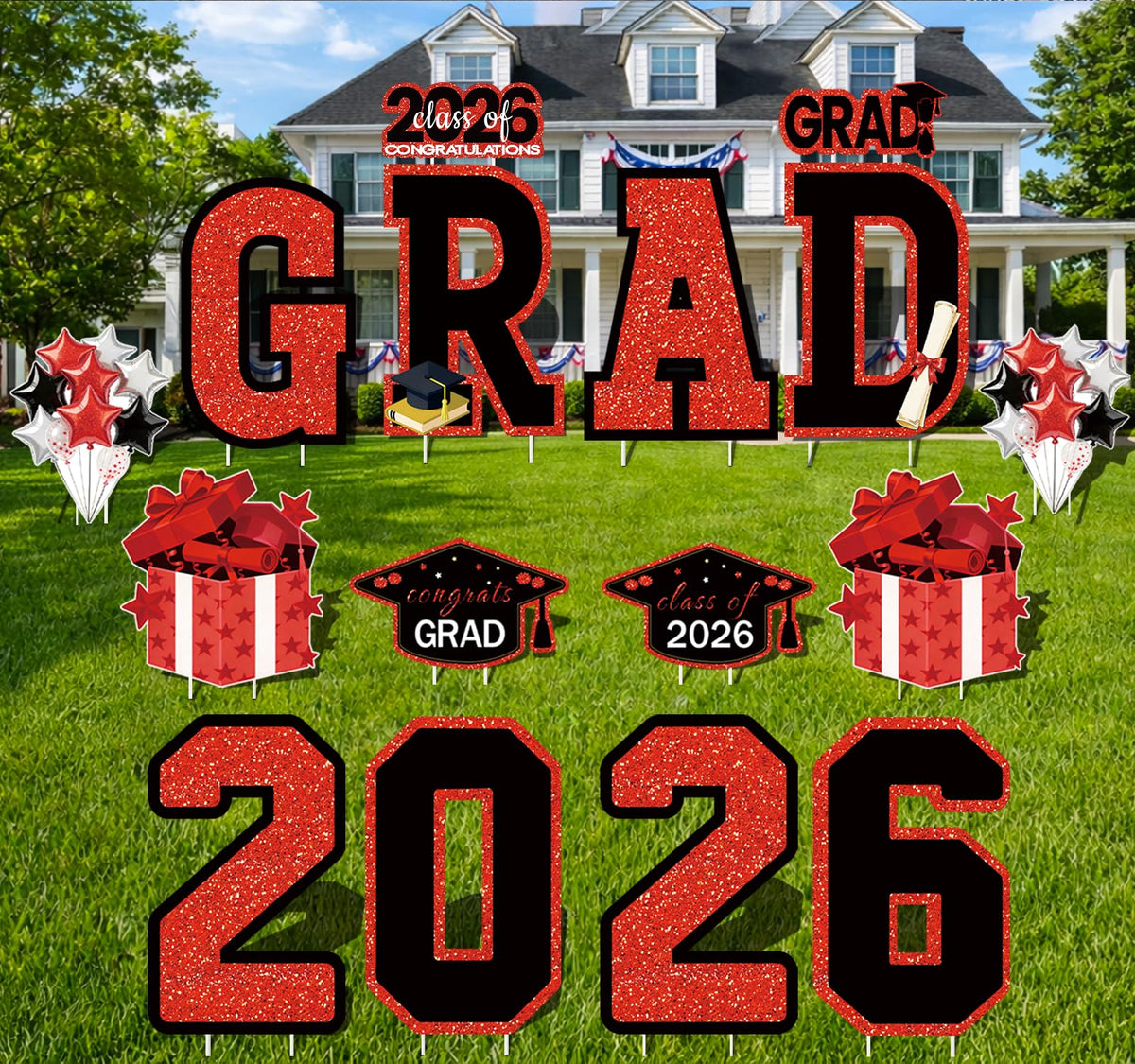 FurniCore graduation yard signs 2026 letters boost street visibility for photos and celebrations