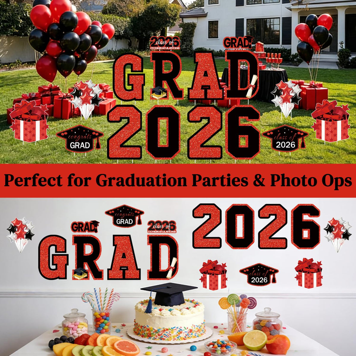 FurniCore graduation yard signs large front-yard display creates a bold welcome for guests