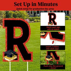 FurniCore graduation yard signs stakes ensure stable outdoor setup on windy days